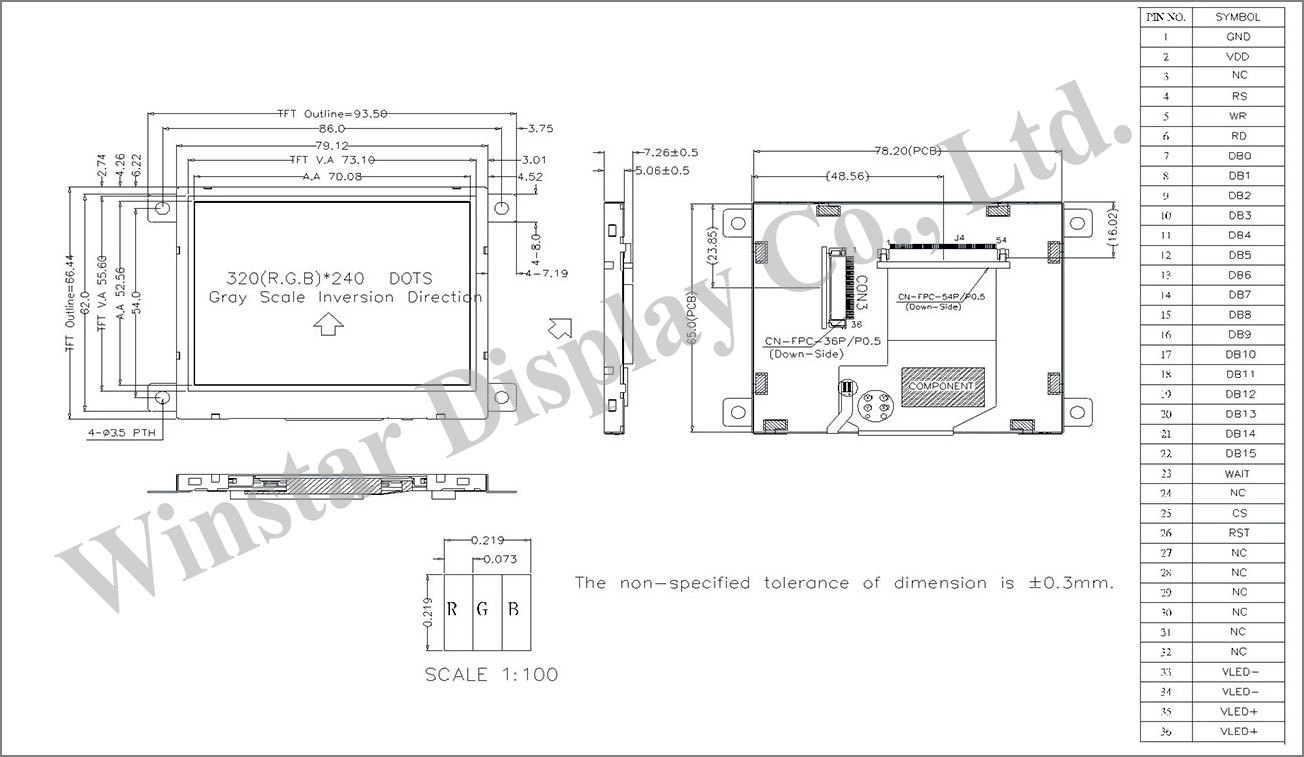Tft Lcd Display Screen