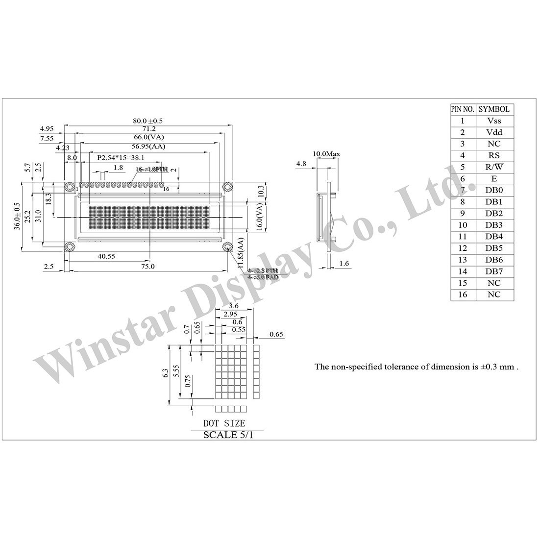 16x2 Cob Oled Character Display