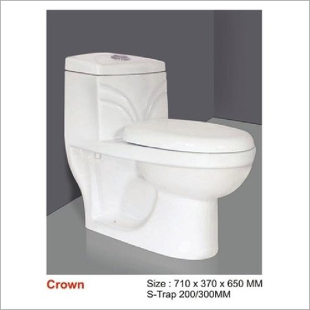 One Piece Water Closet - Ceramic, 710x370x650 mm, White | Elegant Design, Stain Resistant, Floor Mounted, Water Saving