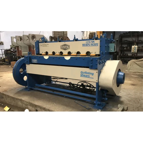 Under Crank Shearing Machine - Mild Steel, Electric Power, 110-440 Voltage , Automatic Functionality, Blue and White Color