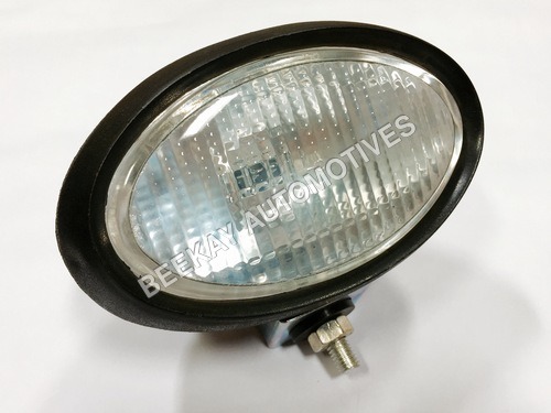 CABIN LAMP JCB OVAL - ABS Plastic & Aluminium, Oval Shape , White & Black Color for Vehicles