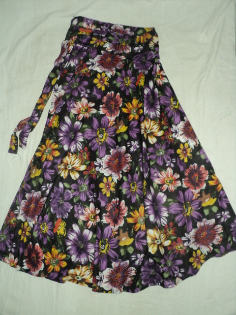 Multi Color Flower Prints Long Skirts