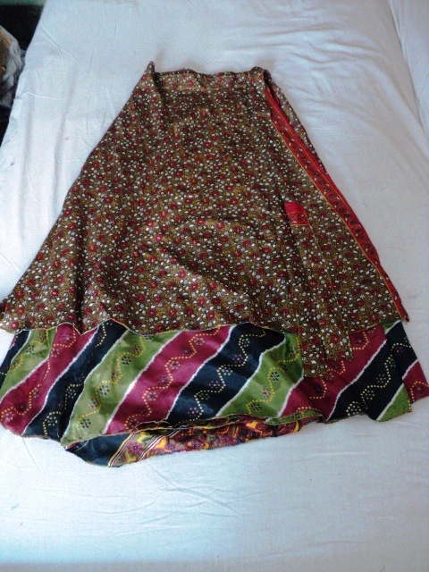 Multi Color Saree Wrape Round Skirts From India