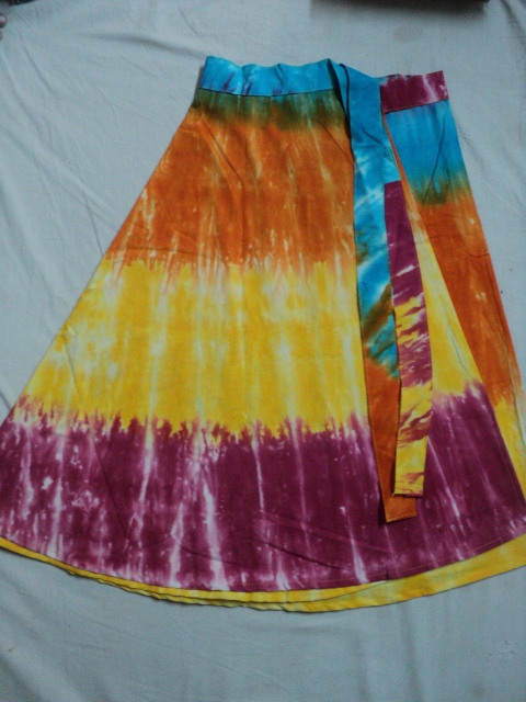 Multi Color Cotton Tie Dye Med.size Skirts