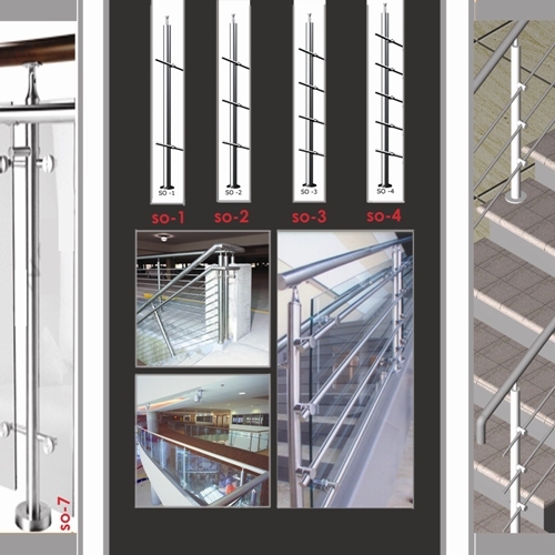ग्लास के साथ S.S.Modular रेलिंग