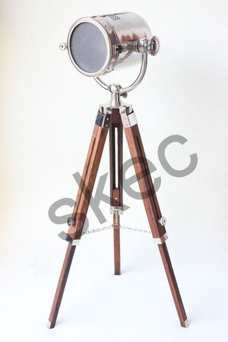 डिज़ाइनर एंटीक्स स्पॉट फ्लोर लैंप नौटिकल क्रोम फिनिश सर्चलाइट