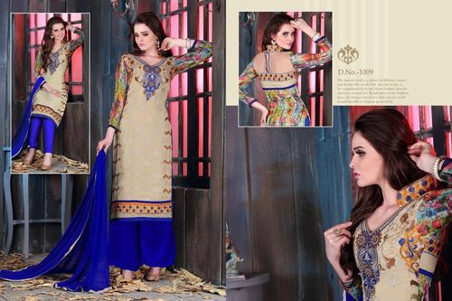 नीला प्लाजो सूट