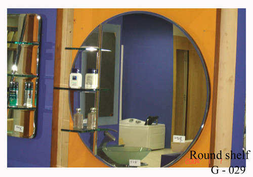 गোল आकार की शेल्फ दर्पण