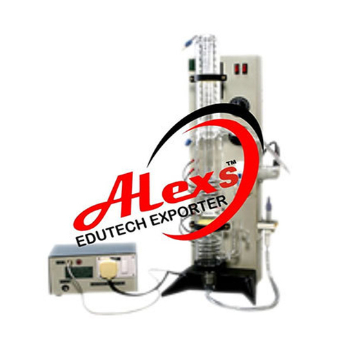 Distillation Apparatus - Borosilicate Glass Boiler & Condenser, 2.0 Lt/Hr Output | Compact Design, Inbuilt Heater, User Friendly, Clamps Included