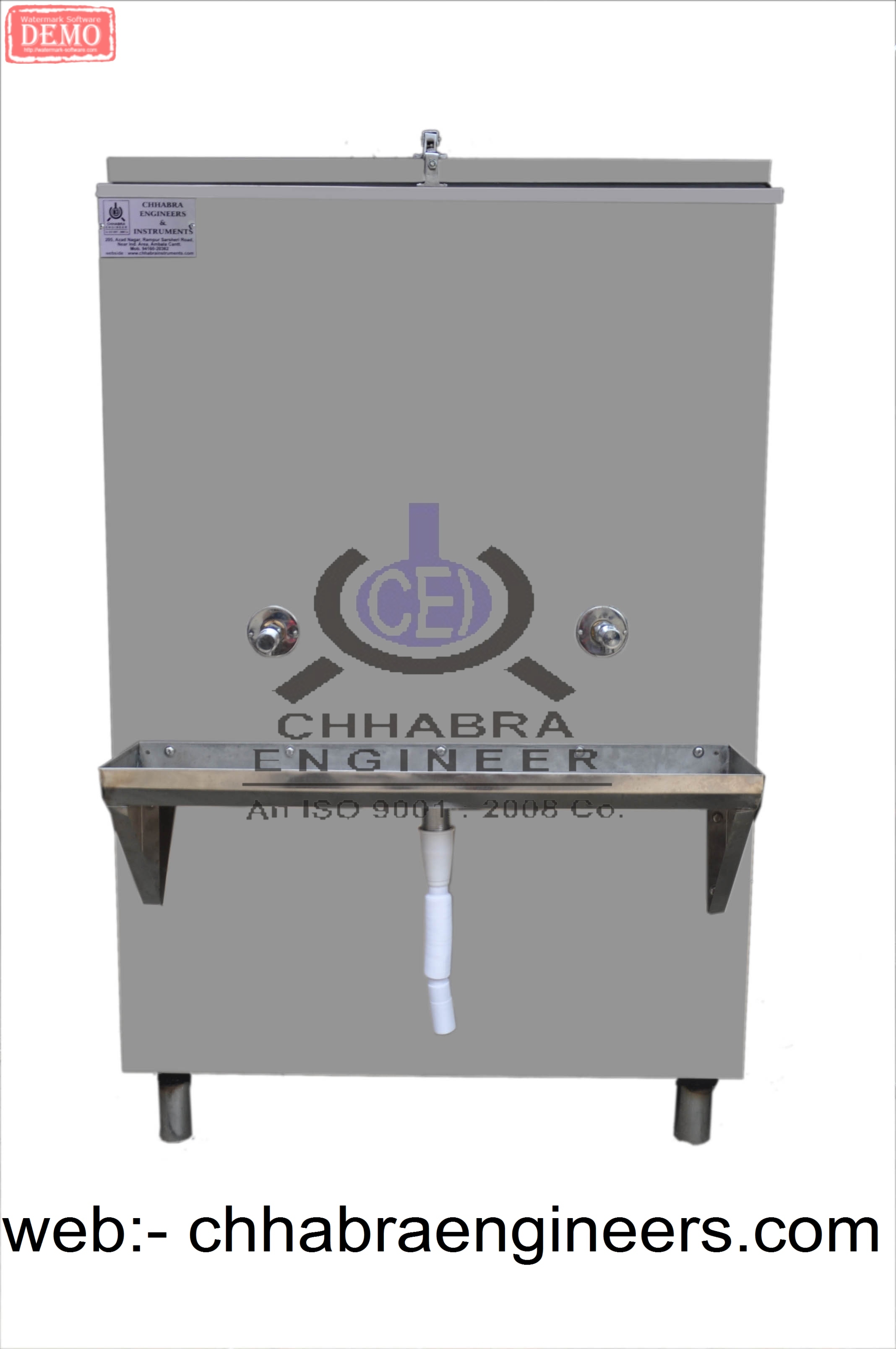 Water Cooler - 304 Grade Stainless Steel Inner Chamber, 202 Grade Outer Body | 60-220 Liters Tank Capacity, Dual Brass Outlet Tab, Emerson Compressor, Puff Insulation, 50 Watt Power