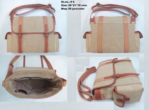 Brown Canvas Shoulder Bag