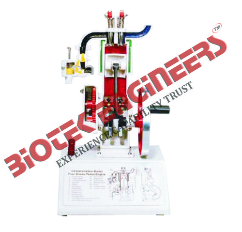 4 स्ट्रोक पेट्रोल इंजन का सेक्शनल वर्किंग मॉडल