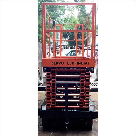 High Rise Hydraulic Scissor Lift - Color: Orange