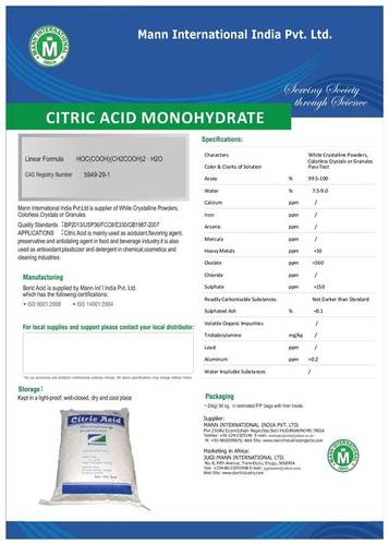 Citric Acid Monohydrate