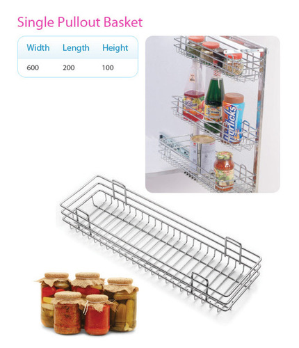एसएस सिंगल शेल्फ पुल आउट बास्केट