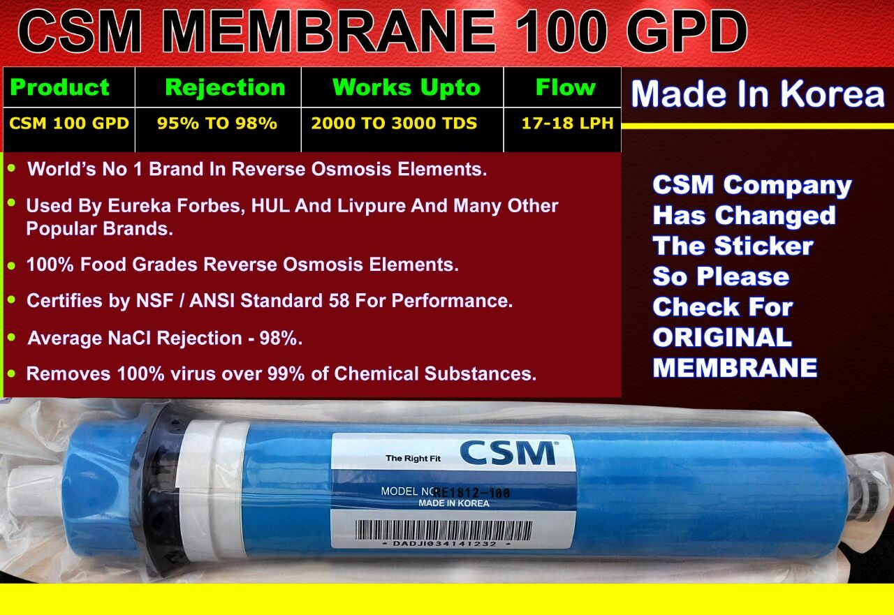 Membranes - Hydranautics, 300 Gpd, 97% Rejection Rate | Dry Supplied, High Rejection, Long Life, Stable Performance, Water Purification, Reverse Osmosis
