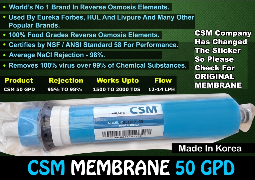 Membranes - Hydranautics, 300 Gpd, 97% Rejection Rate | Dry Supplied, High Rejection, Long Life, Stable Performance, Water Purification, Reverse Osmosis