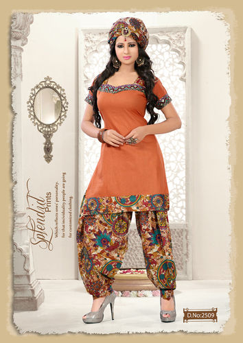 Cotton Patiala Dress Material