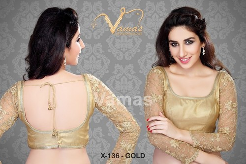 फैंसी नेट बैक ओपन ब्लाउज़