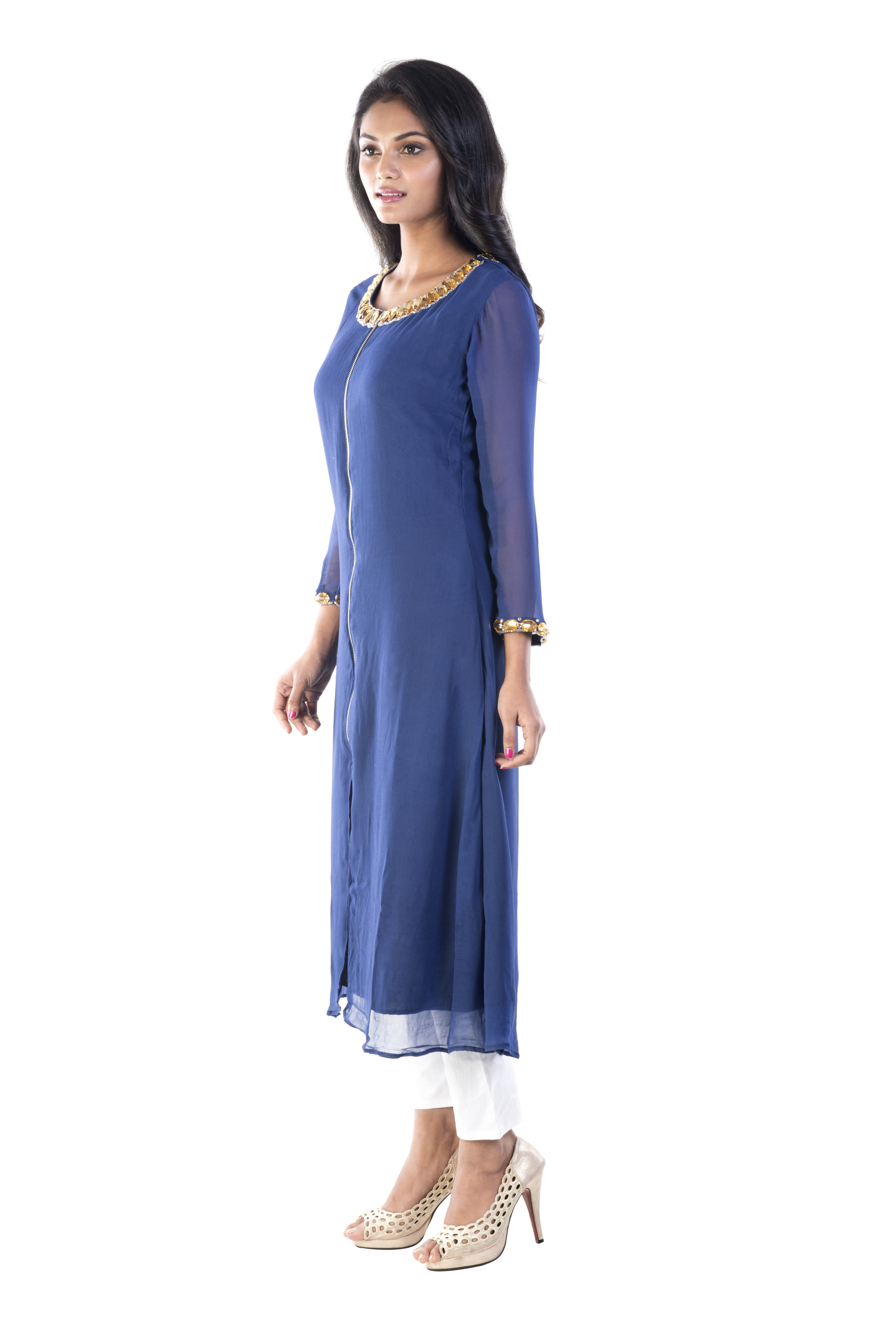 Zip Enclosure Long Kurti
