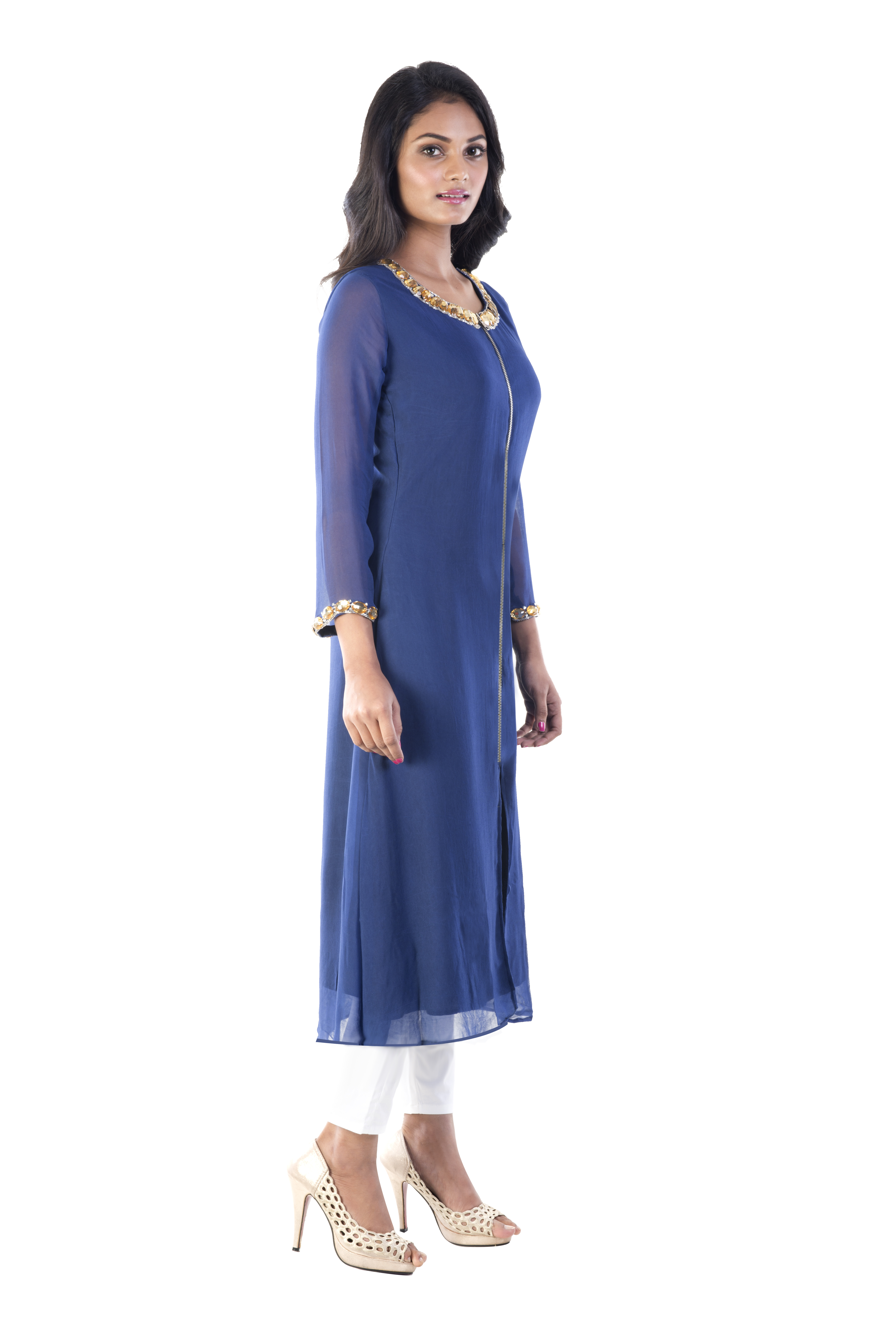 Zip Enclosure Long Kurti