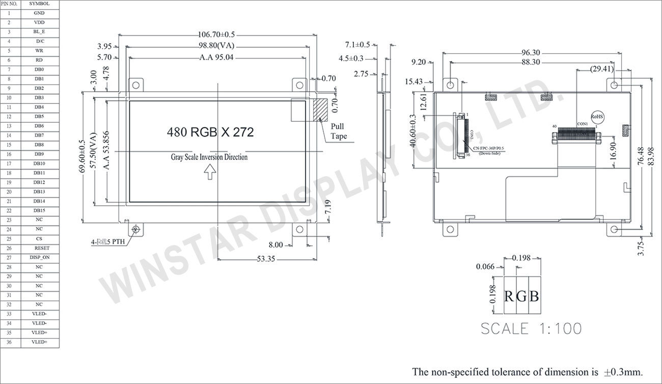 4.3 Tft Lcd Display With Controller Board