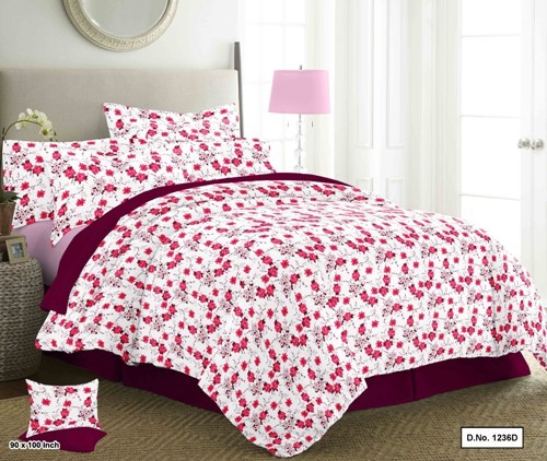 Cotton Double Bed Sheet - 100% Pure Cotton, Printed Design | All-Season Comfort with Impressive Aesthetic