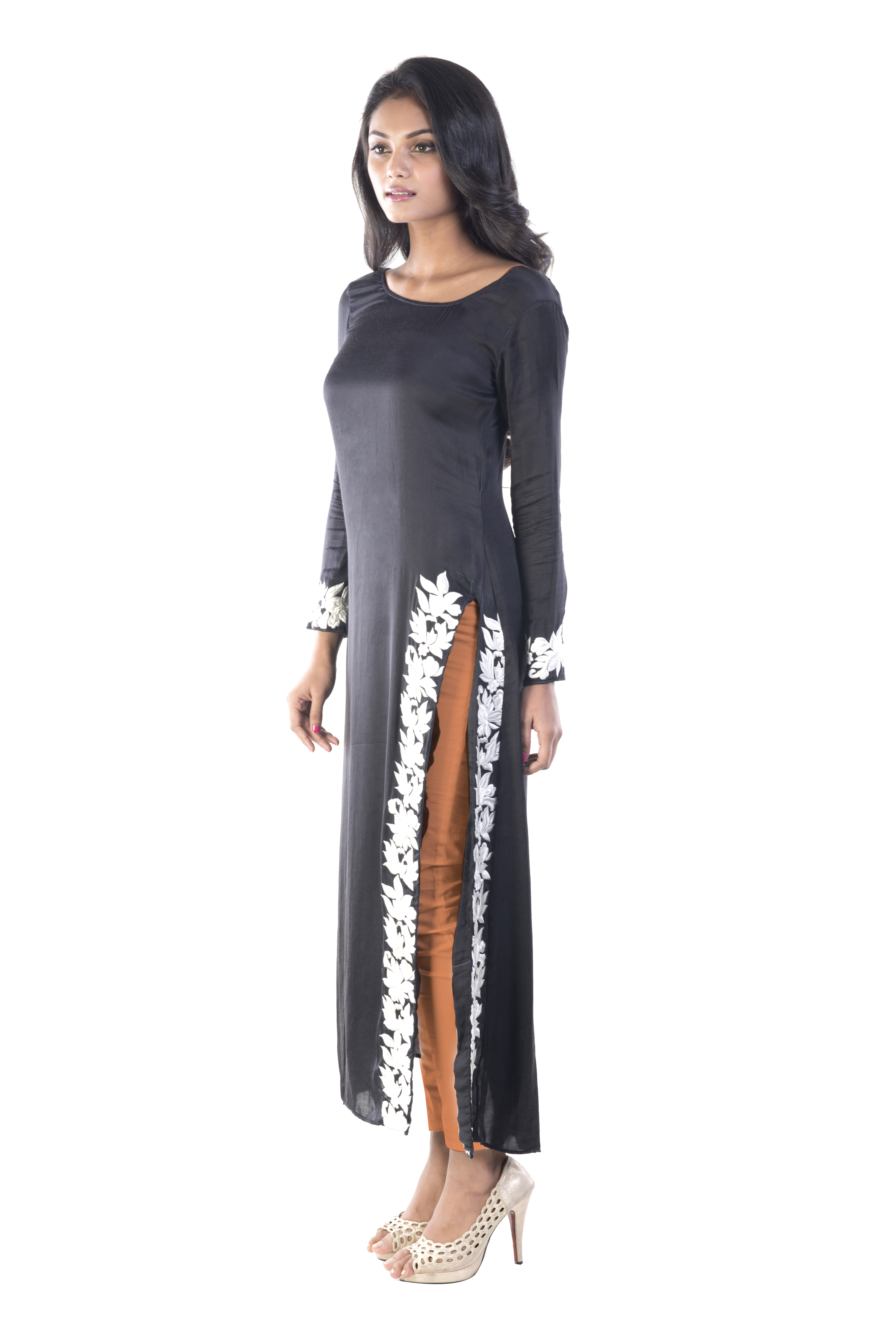 Front Split Embroidred Kurti