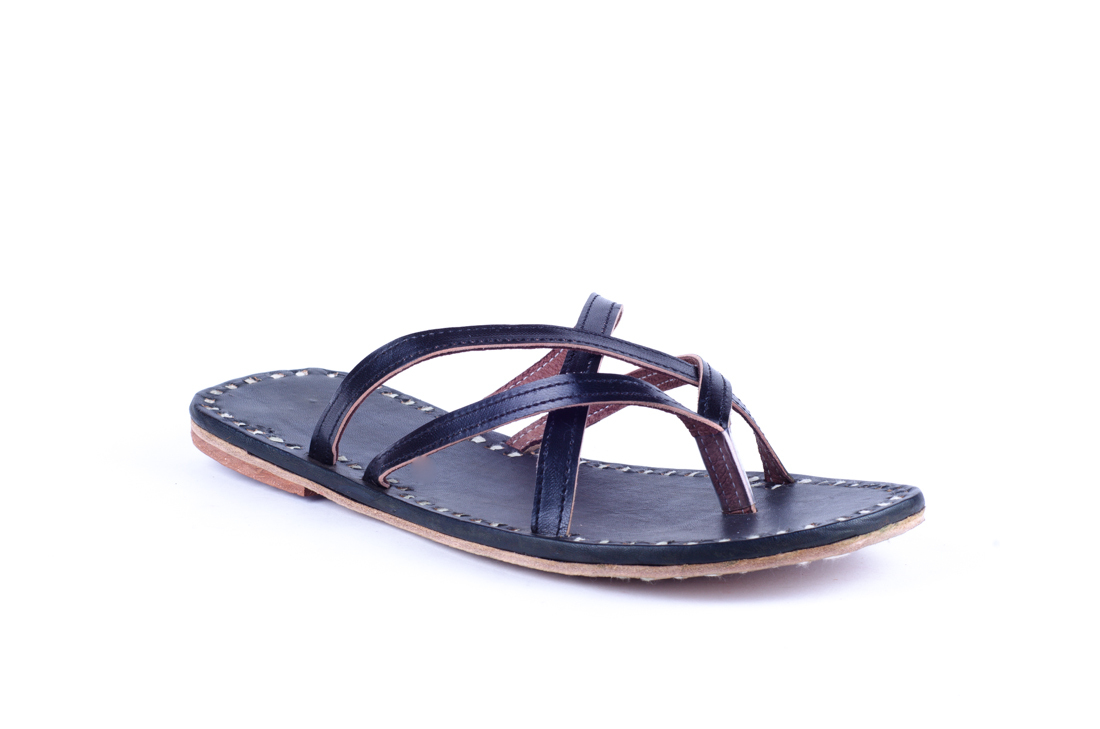 Black Leather Flipflops