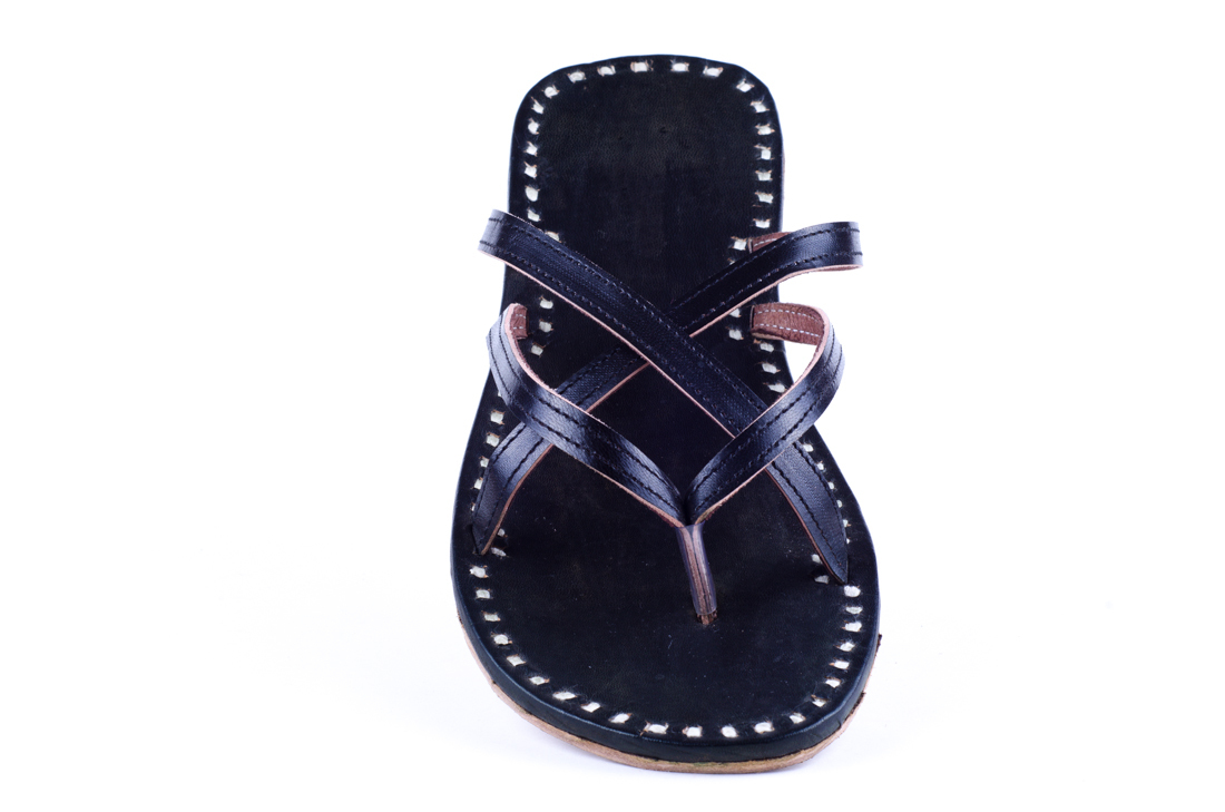 Black Leather Flipflops