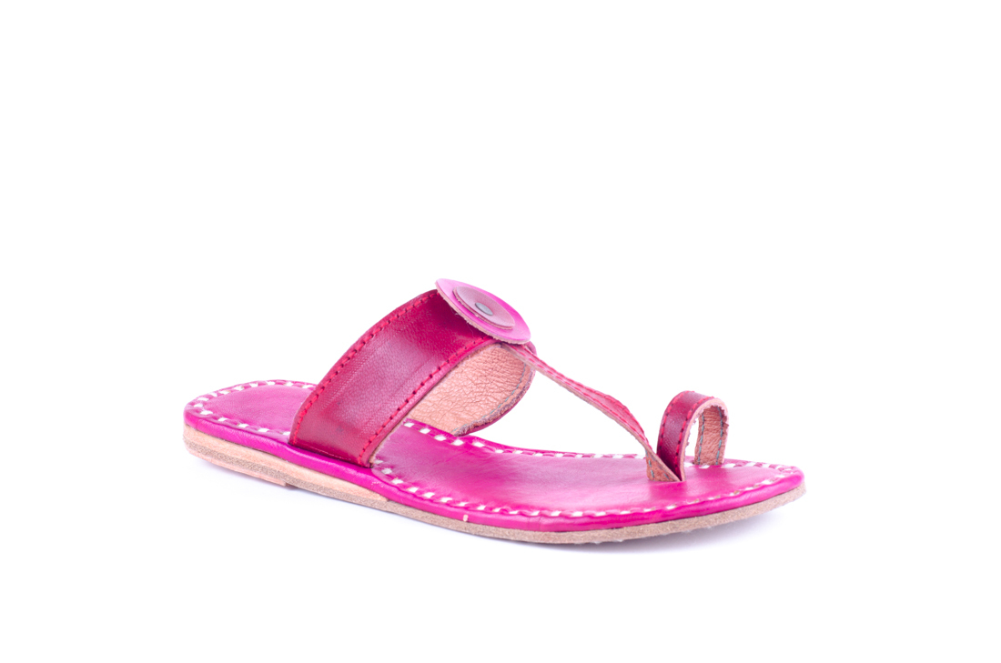 Pvc Pink Leather Slippers