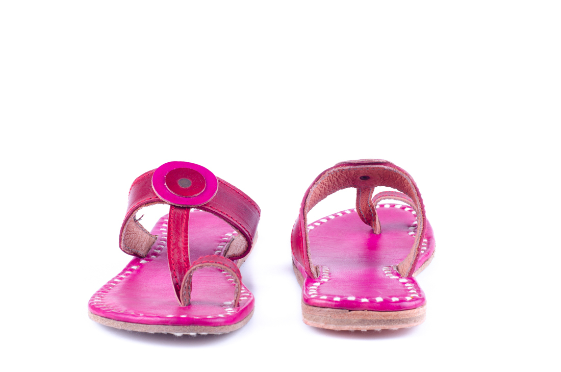 Pvc Pink Leather Slippers