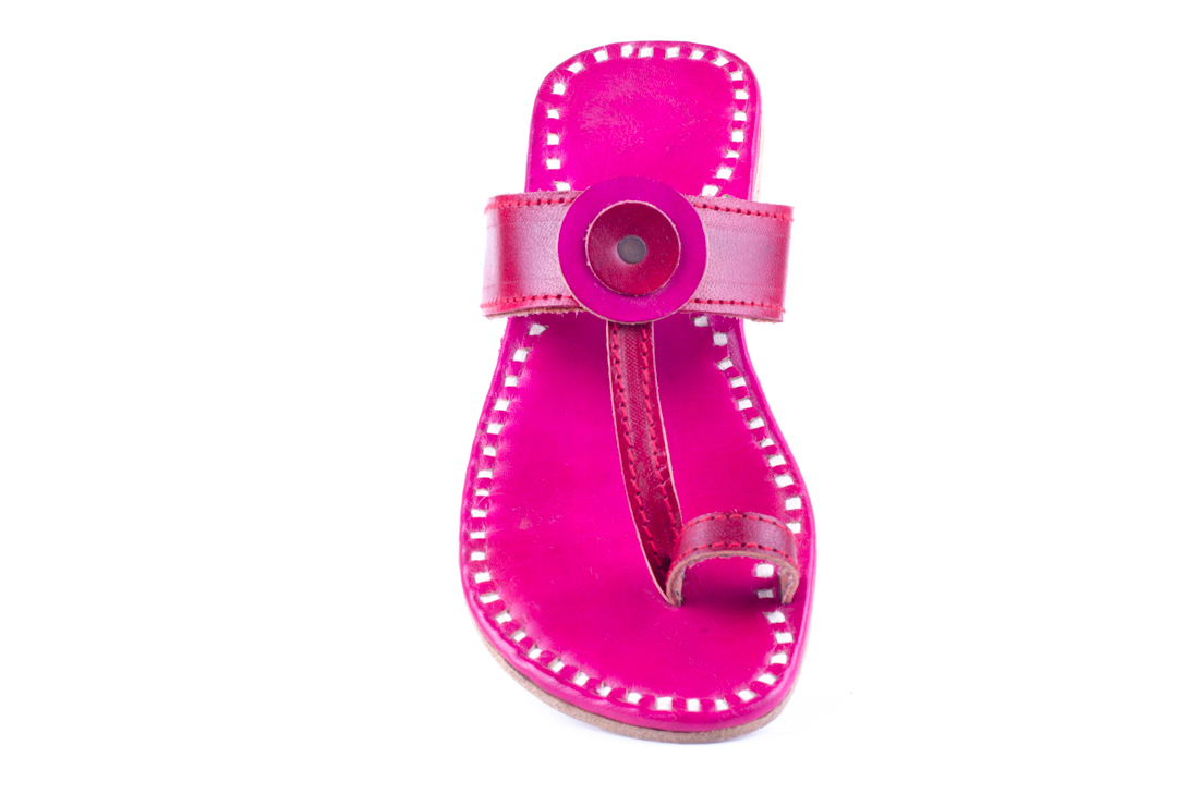 Pvc Pink Leather Slippers