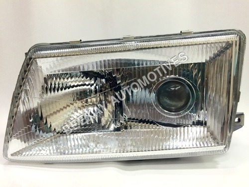 Head Light Assembly - PVC Plastic, Parallelogram Shape, White Color | 12 Volt, Perfect for Vehicles