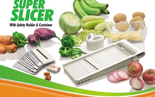 Slicer - Stainless Steel Blades, PVC Grip Handle, Easy to Use, Sturdy Design, Negligible Maintenance, Lightning Fast Food Prep, Ideal for Fruits and Vegetables