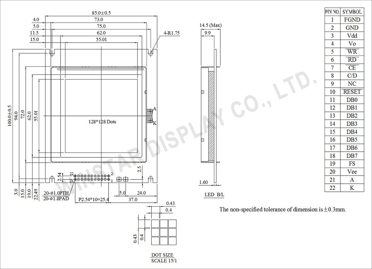 128x128 Graphic Lcd Module