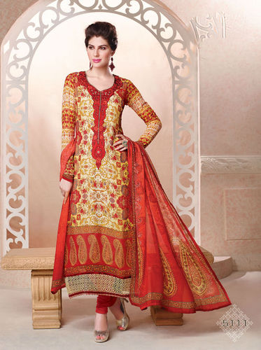 Multicolored Georgette Partywear Salwar Suit