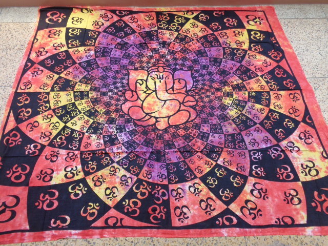 Multicolor Multi Colours Prints Ganesh Tapestry