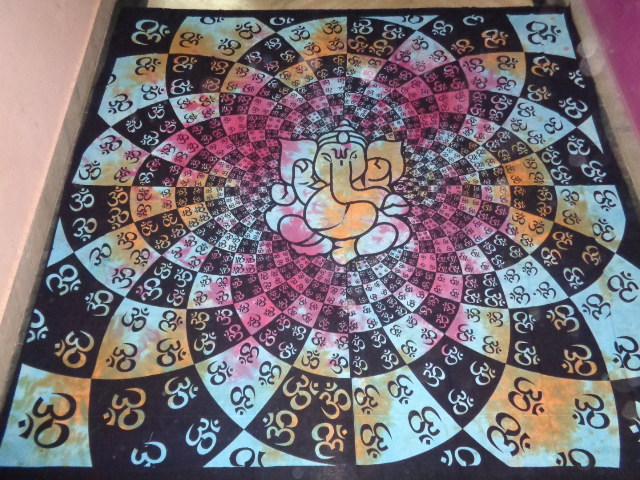 Multicolor Multi Colours Prints Ganesh Tapestry