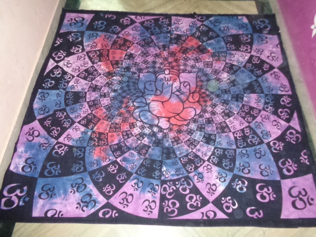 Multicolor Multi Colours Prints Ganesh Tapestry