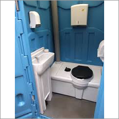 Portable Toilet Cabin - Plastic & FRP, Blue Color, PVC Door | Ideal for Guard House, Office, Toilet, Workshop