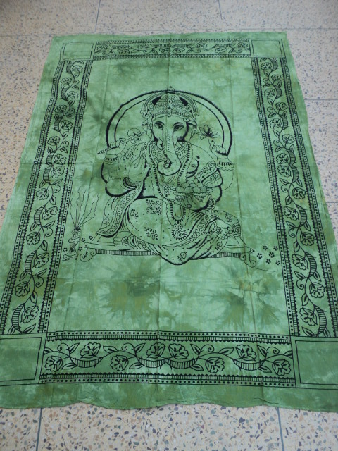Ganesh Printed Tapestry - 100% Cotton, 140-240 Cm Length | Red Stripe Design For Home Decor