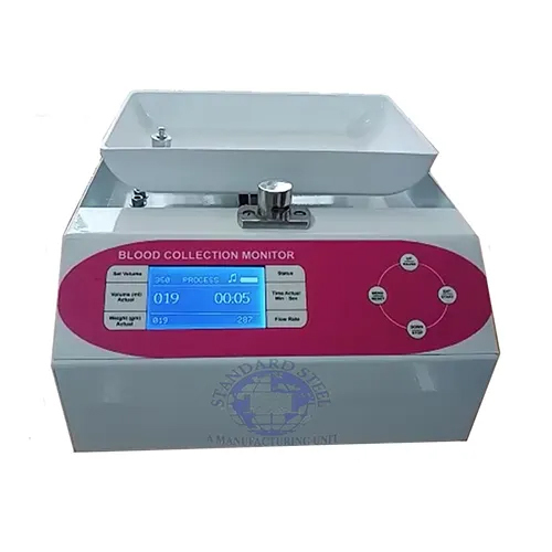 Blood Collection Monitor - Steel Body, Red Bright LED Display, 1ml To 600ml Volume Range | Microcomputer Control, Auto Tare, Audio-Visual Alarm, Advanced Calibration Functions
