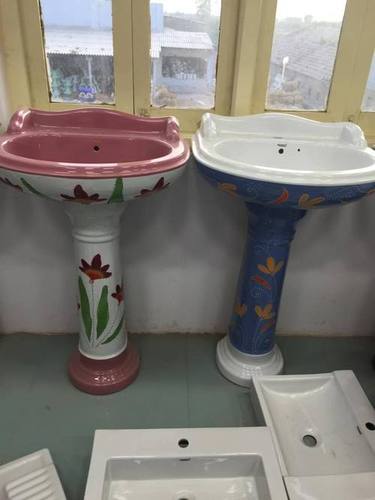 White Designer Pedestal Wash Basin