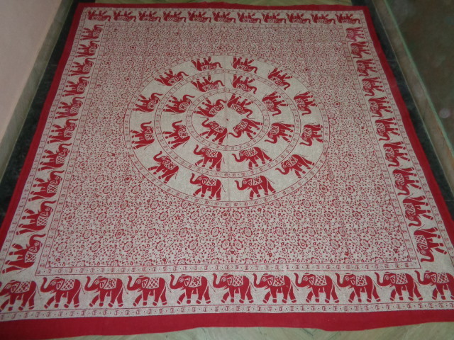 Off White And Red Coloured Printed Tapestry From India