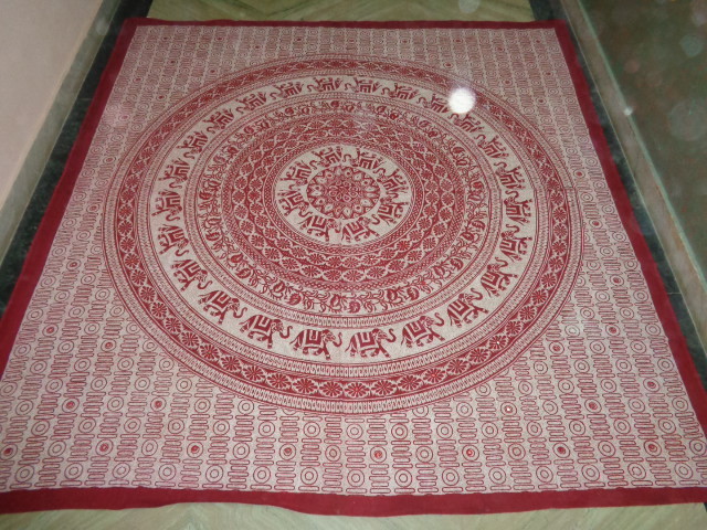 Off White And Red Coloured Printed Tapestry From India