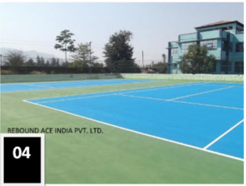 Multicolor Tennis Court Flooring Installation - Color: Green