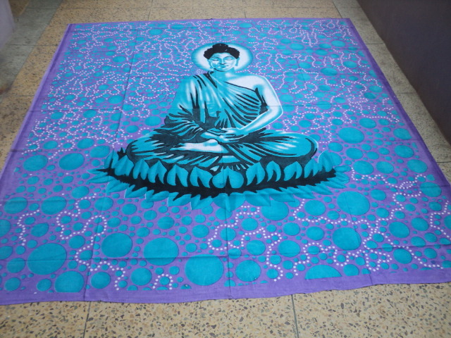 Blue New Printed Buddha Painted Tapestry From India
