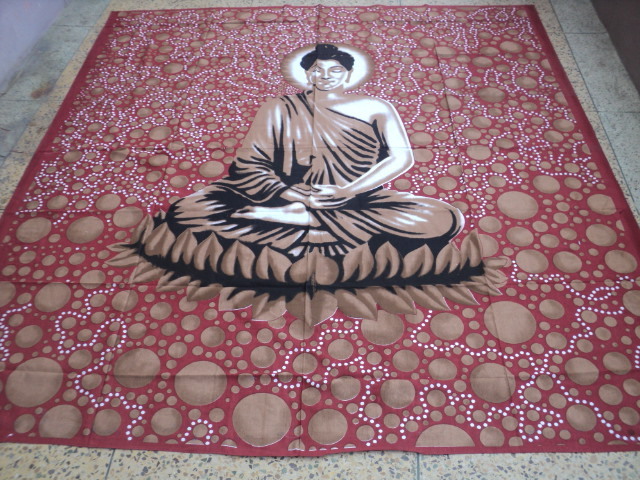 Blue New Printed Buddha Painted Tapestry From India