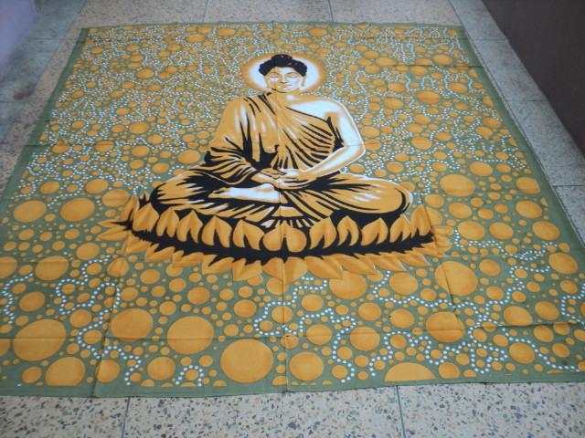 Blue New Printed Buddha Painted Tapestry From India